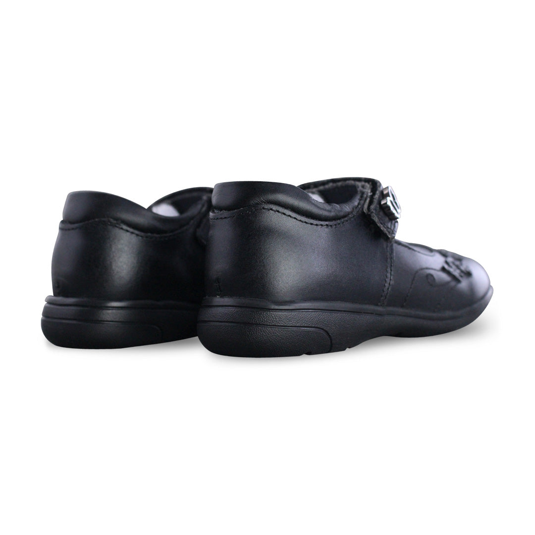 Zapato Escolar Niña 9134 Piel Negra Velcro