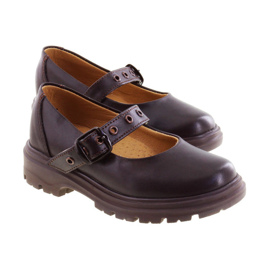 Zapato Escolar Niña 9260 Piel Café