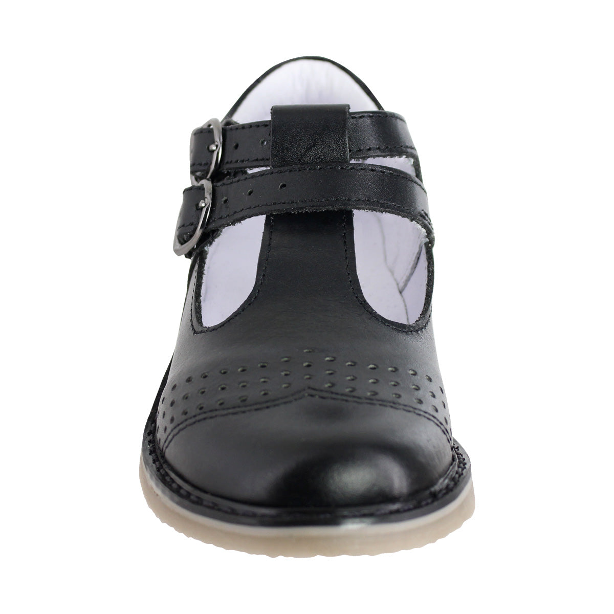 Zapato Escolar Niña 9553 Piel Negra Sula de Goma Lucy