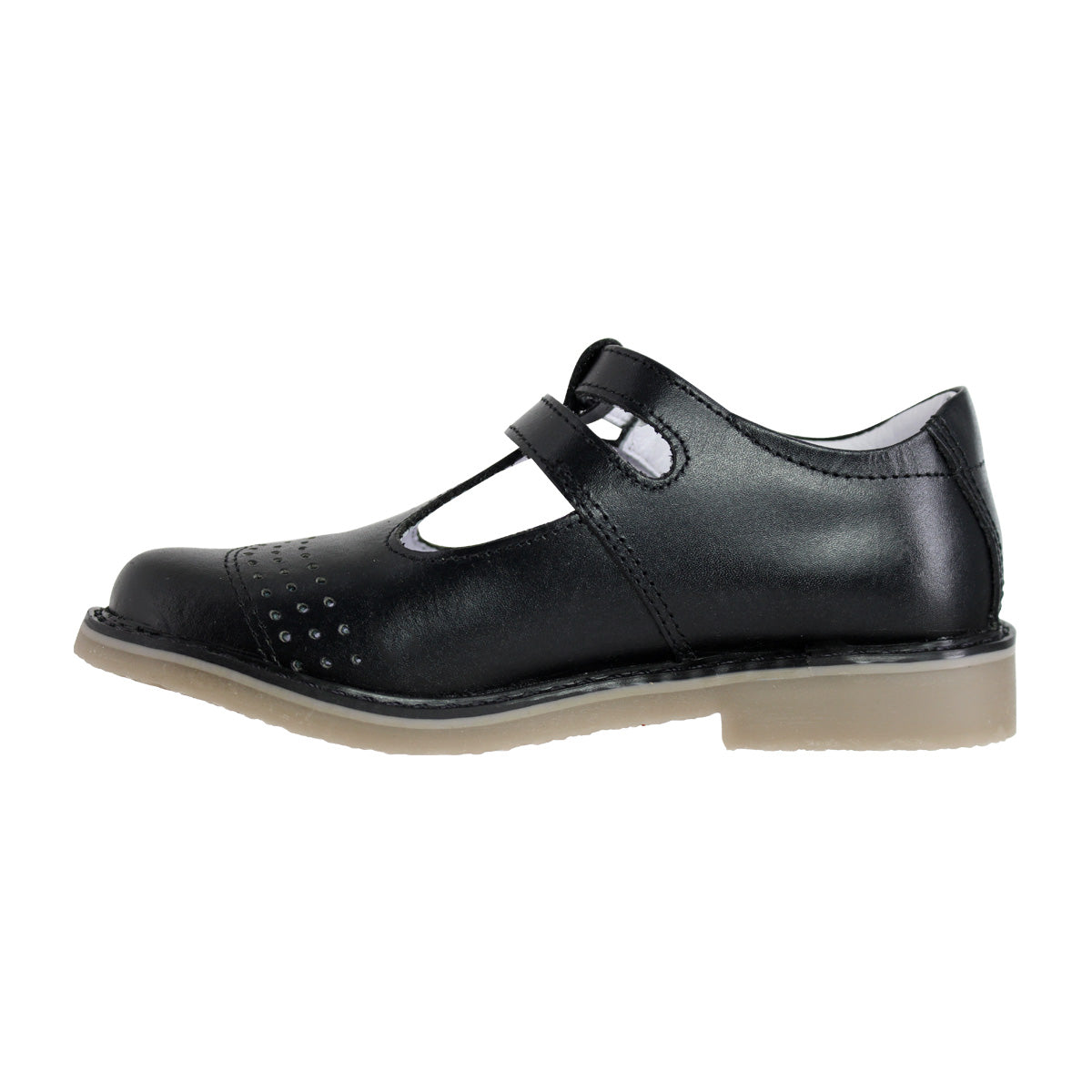 Zapato Escolar Niña 9553 Piel Negra Sula de Goma Lucy