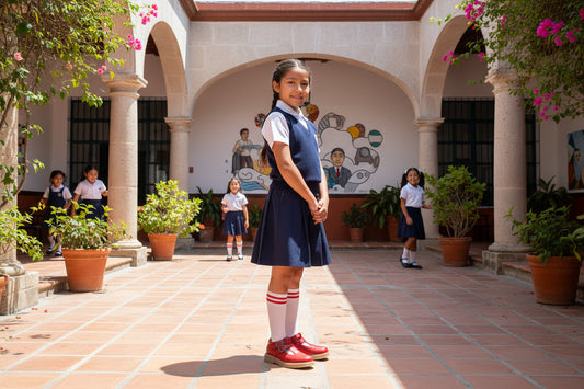 Zapato Escolar Niña 9553 Piel Rojo Doble Hebilla