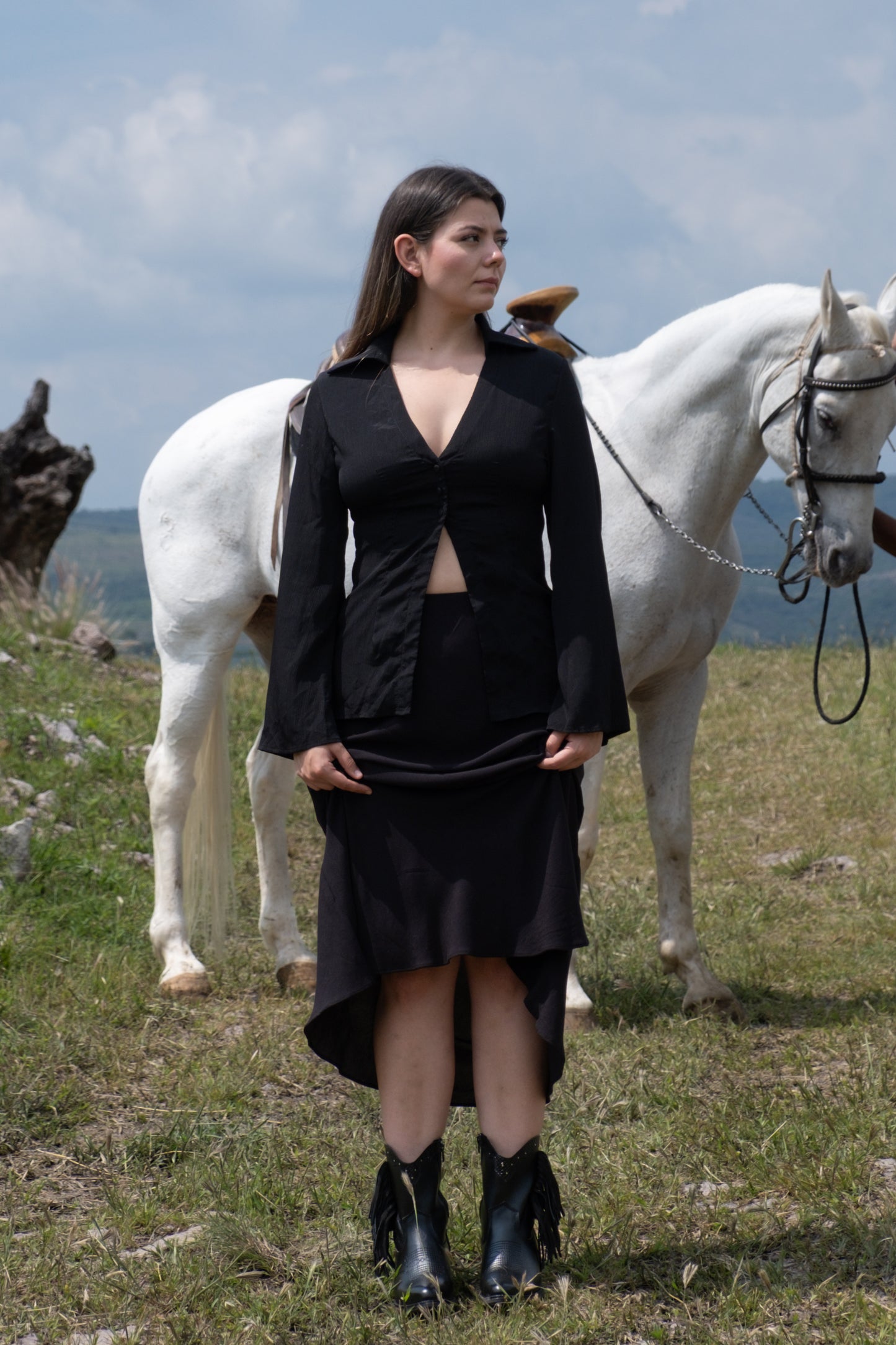 Botín Vaquero Mujer 96121 Davina Negro