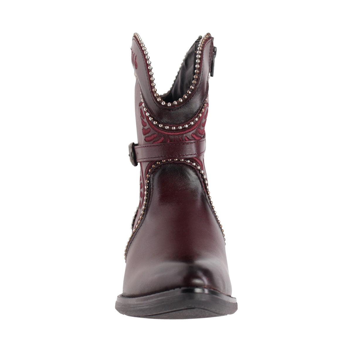 Bota Vaquera Dama 96150 Paulina Piel Vino