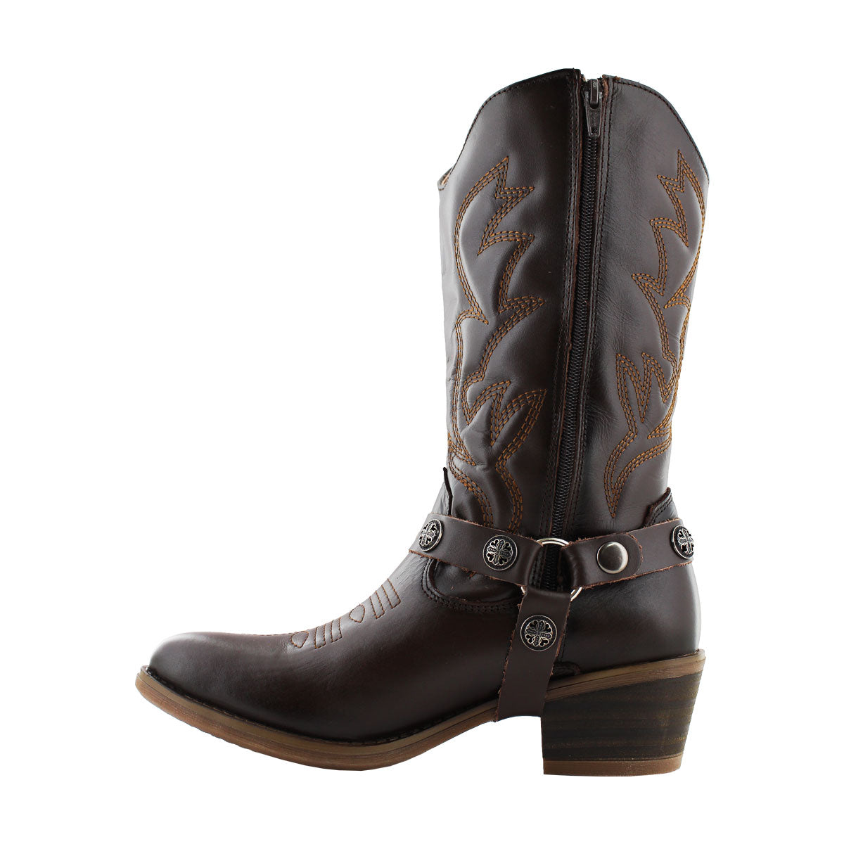 Bota Vaquera Dama 96390 Piel Davina Café Oscuro