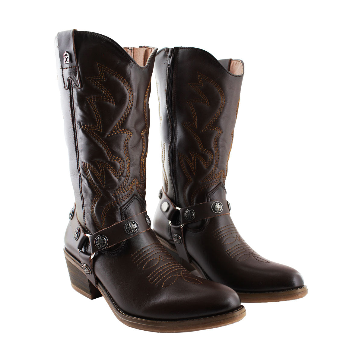 Bota Vaquera Dama 96390 Piel Davina Café Oscuro