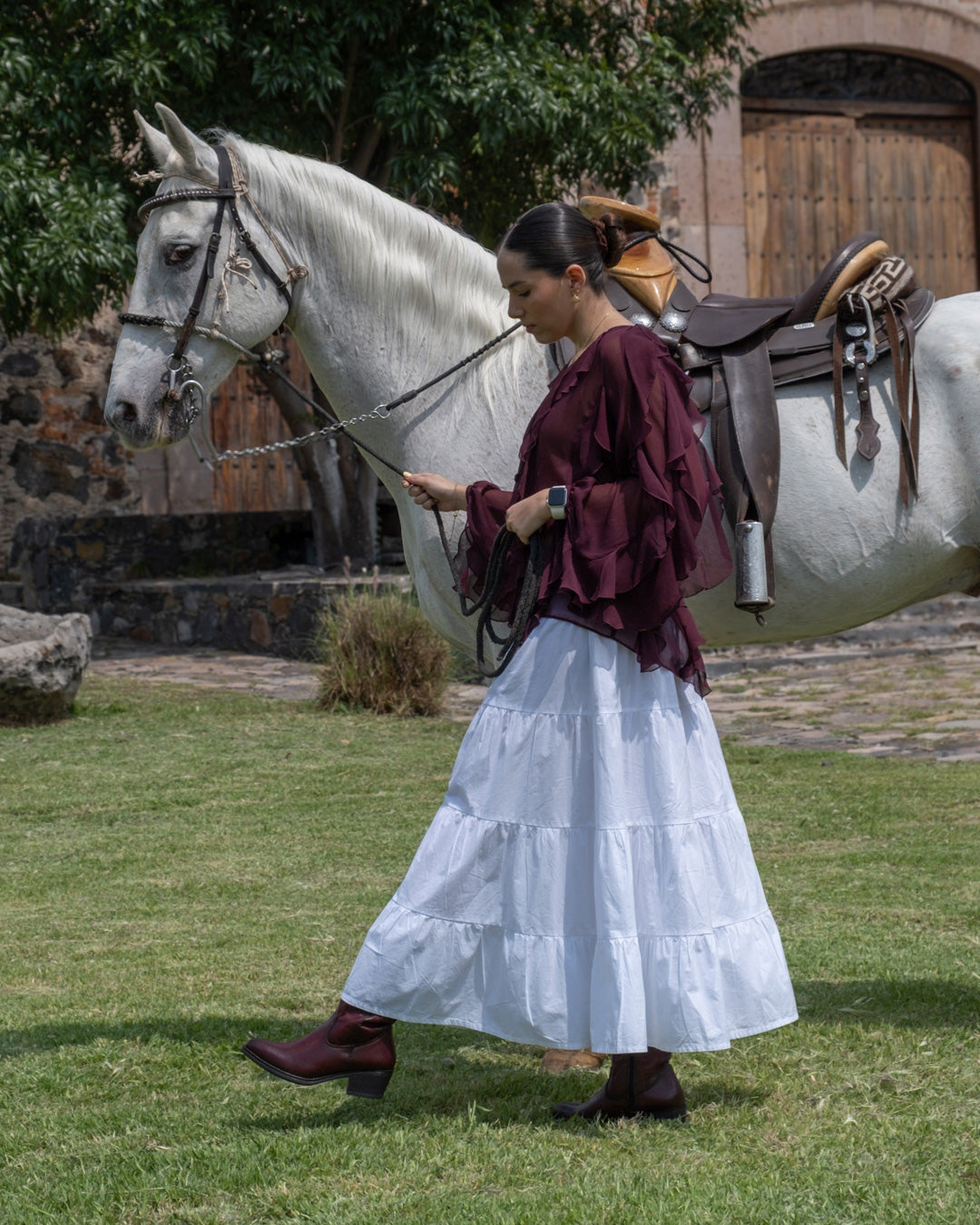 Bota Vaquera Dama 96393 Davina Piel Vino