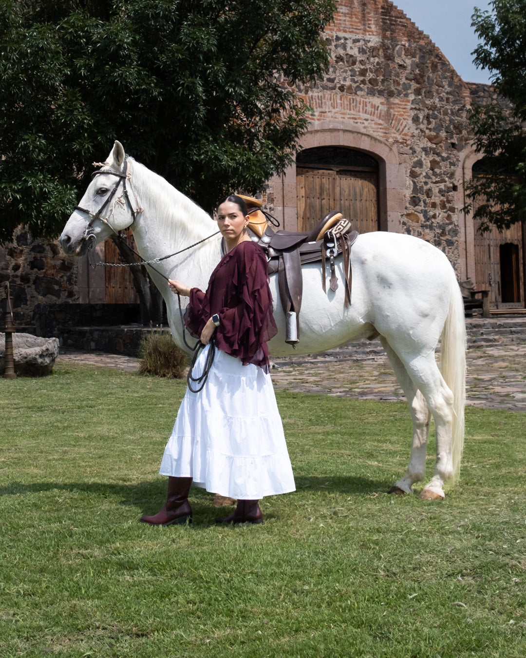 Bota Vaquera Dama 96393 Davina Piel Vino