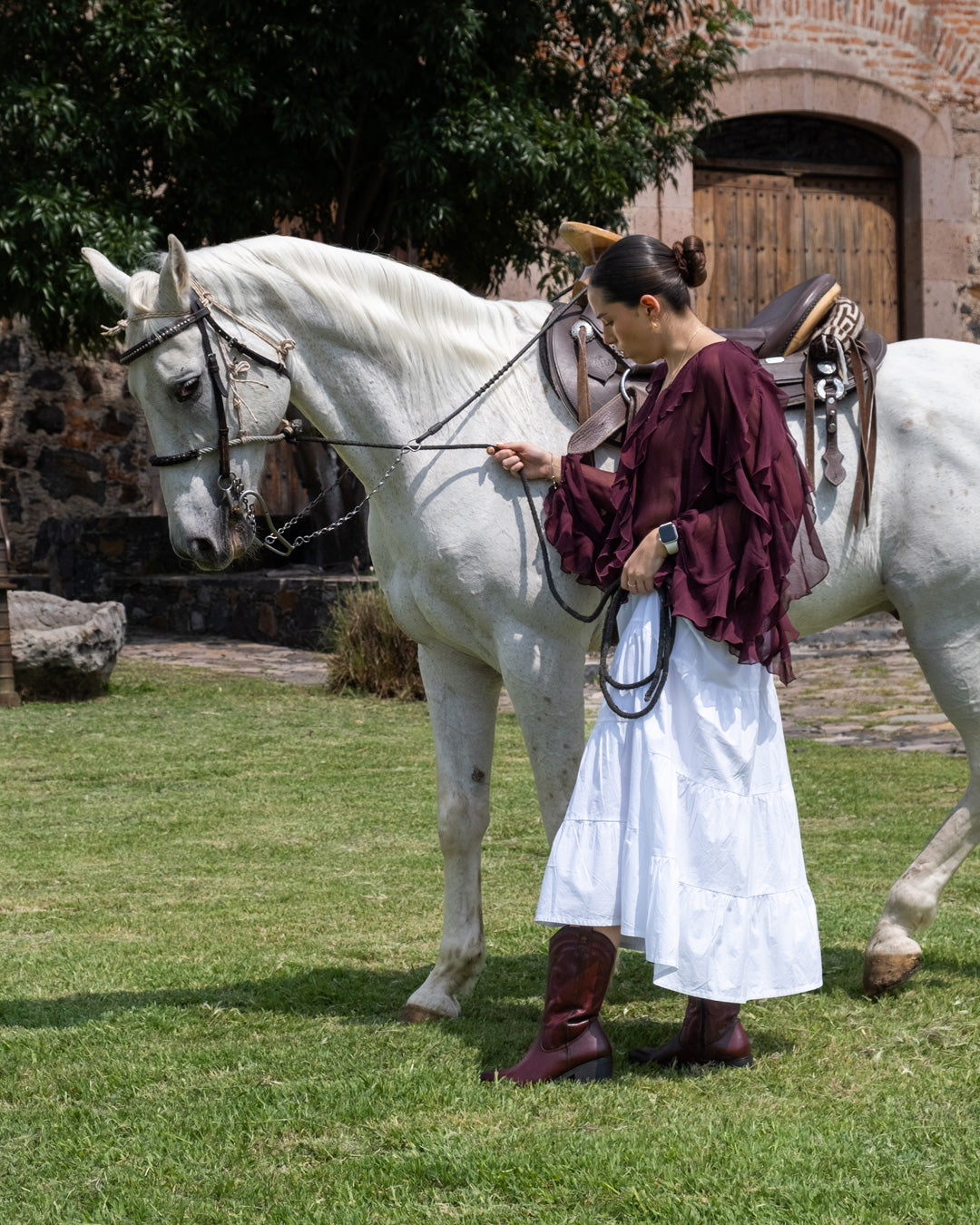 Bota Vaquera Dama 96393 Davina Piel Vino