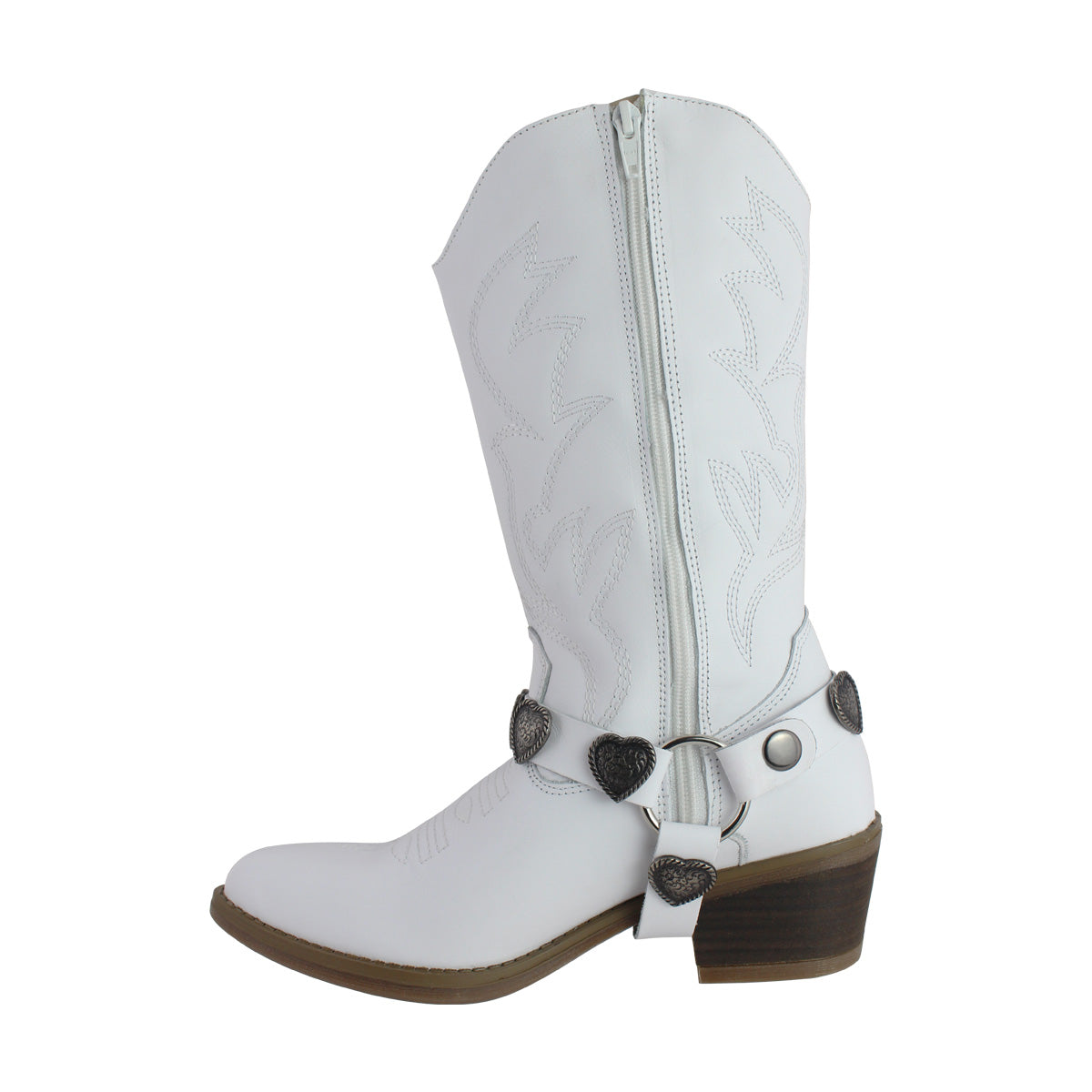 Bota Vaquera Dama 96395 Alondra Piel Blanca
