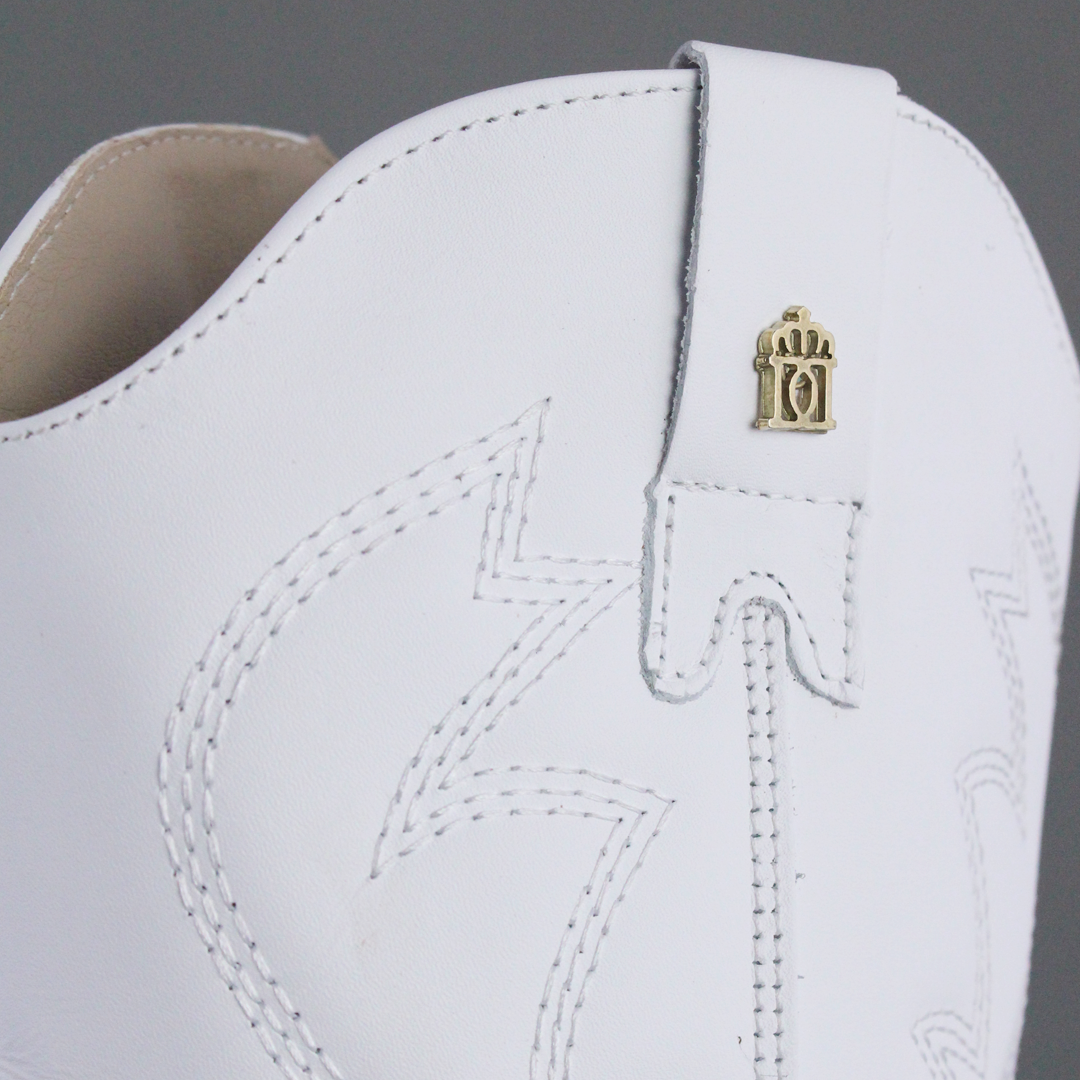Bota Vaquera Dama 96395 Alondra Piel Blanca