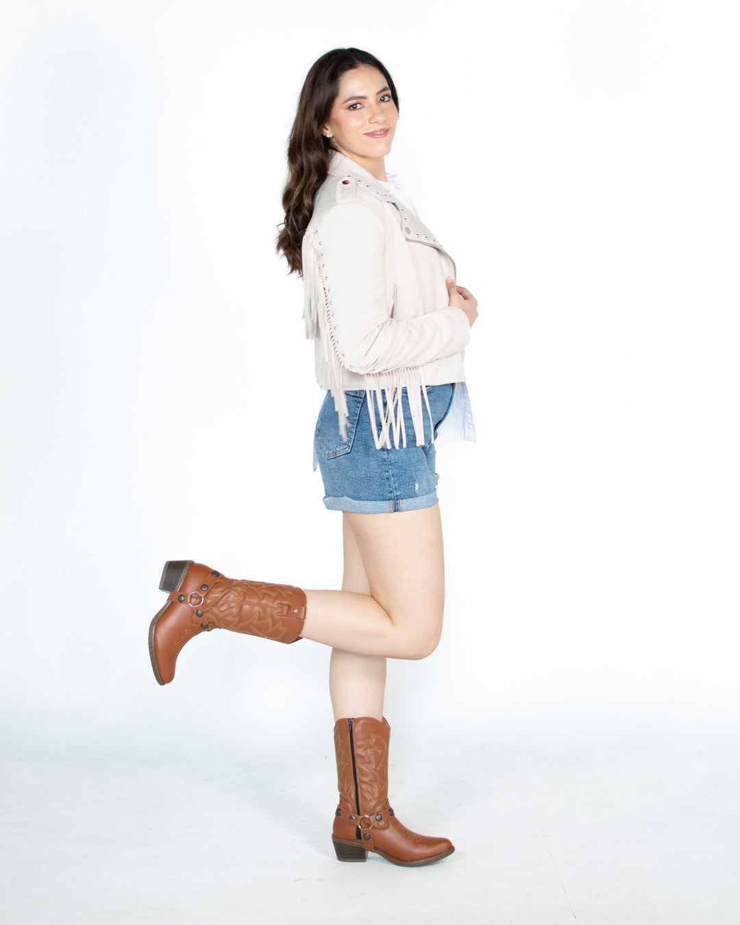 Bota Vaquera Mediana Mujer 96401 Piel Atanado Maple