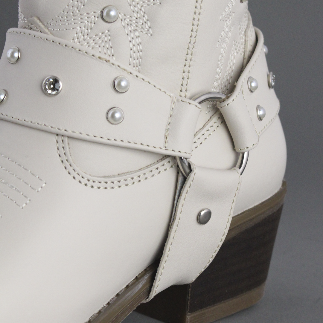 Bota Vaquera Dama 96540 Davina Piel Marfil