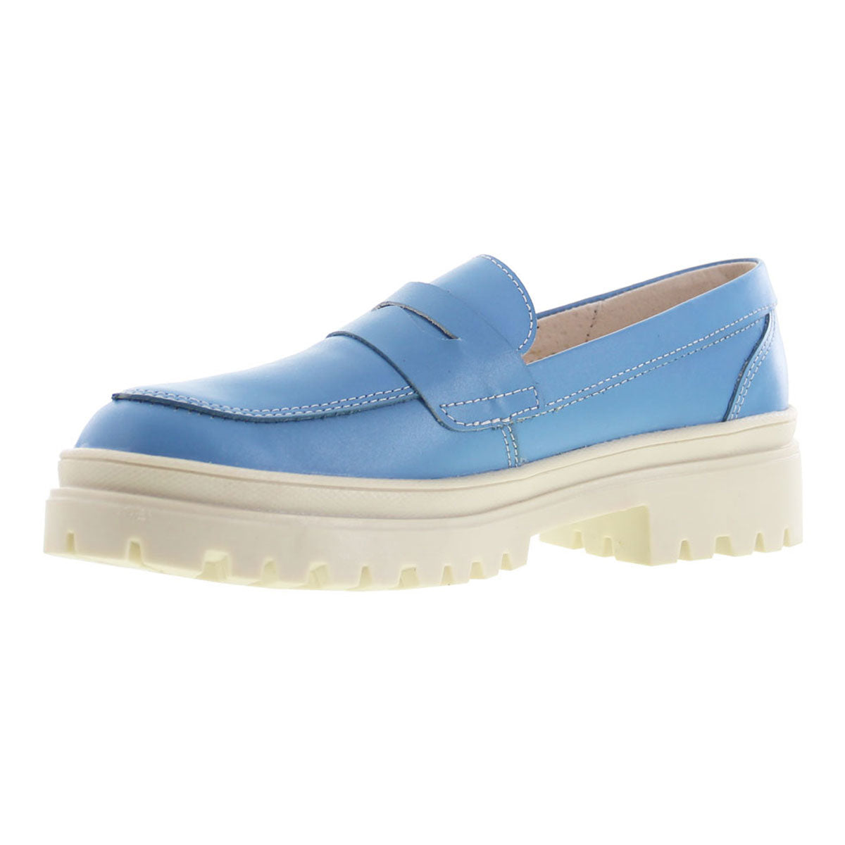 Mocasín Mujer 9970 Piel Azul con Antifaz