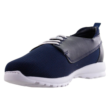 Tenis Hombre 085 Malla Azul Marino con Cintas