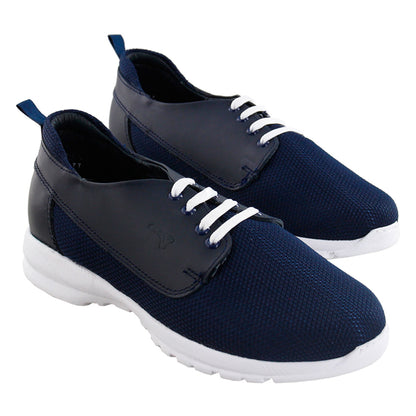 Tenis Hombre 085 Malla Azul Marino con Cintas