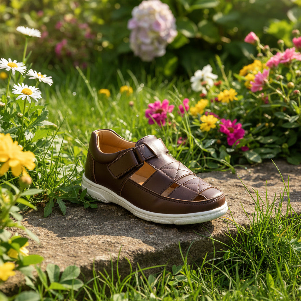 Sandalia Niño 2965 Café Con Velcro