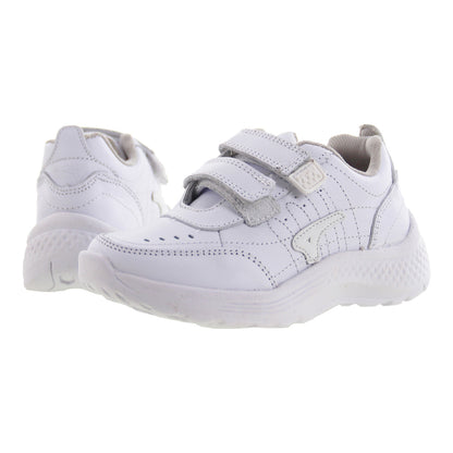 Tenis Escolar Unisex 126 Piel Blanca doble Velcro
