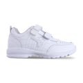 Tenis Escolar Unisex 126 Piel Blanca doble Velcro