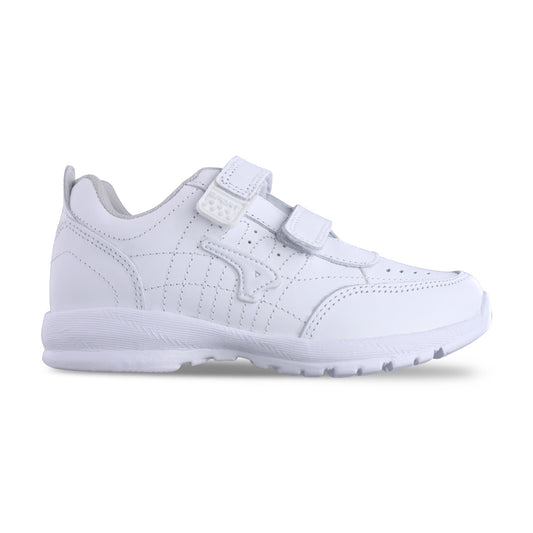Tenis Escolar Unisex 126 Piel Blanca doble Velcro