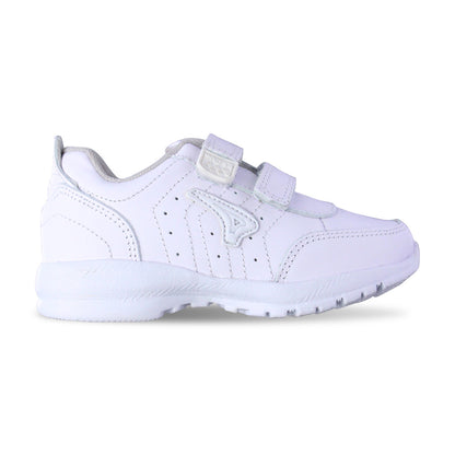 Tenis Escolar Unisex 127 Piel Blanco doble Velcro