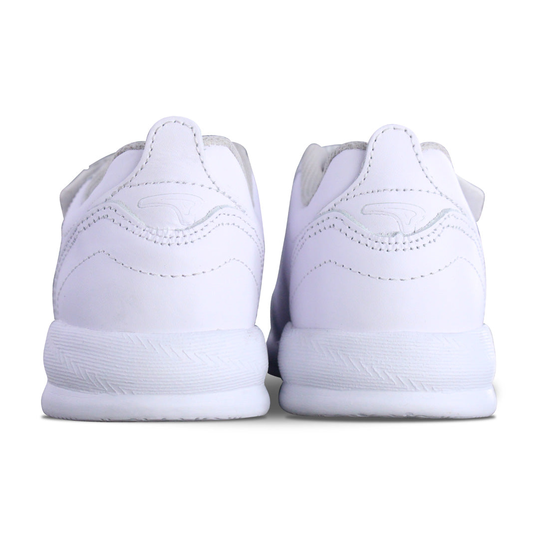 Tenis Escolar Unisex 127 Piel Blanco doble Velcro
