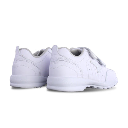 Tenis Escolar Unisex 127 Piel Blanco doble Velcro