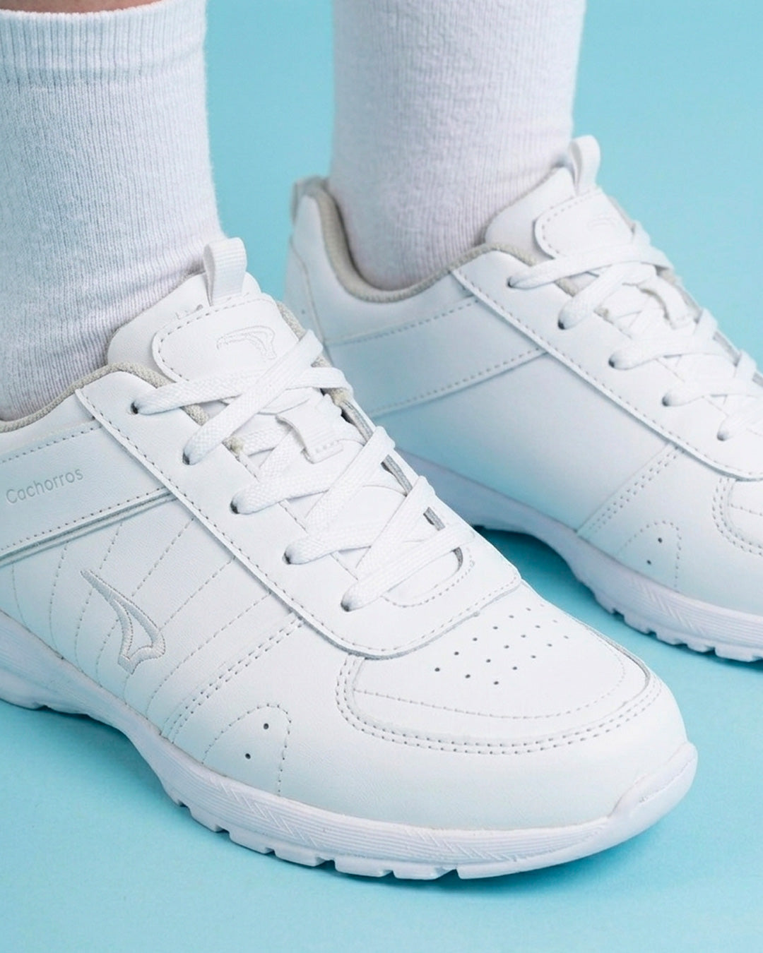 Tenis Escolar 170 Piel Blanco