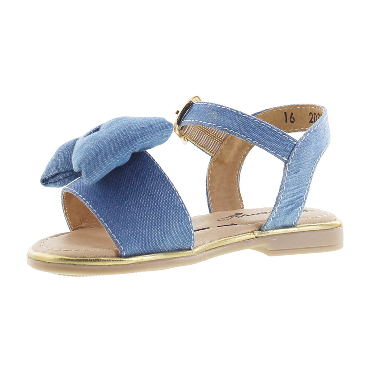Sandalia Niña 20000 Mezclilla Azul con Moño