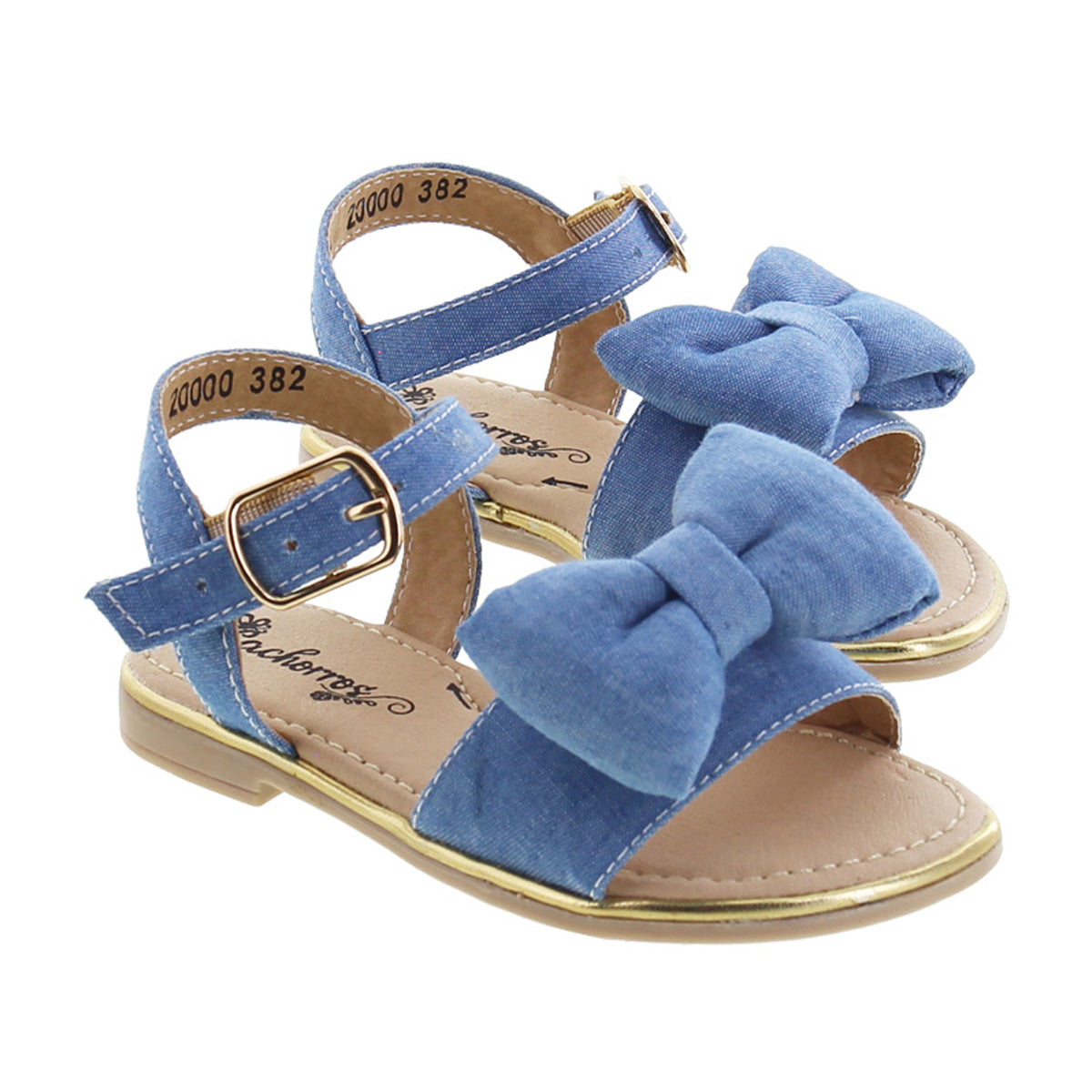 Sandalia Niña 20000 Mezclilla Azul con Moño
