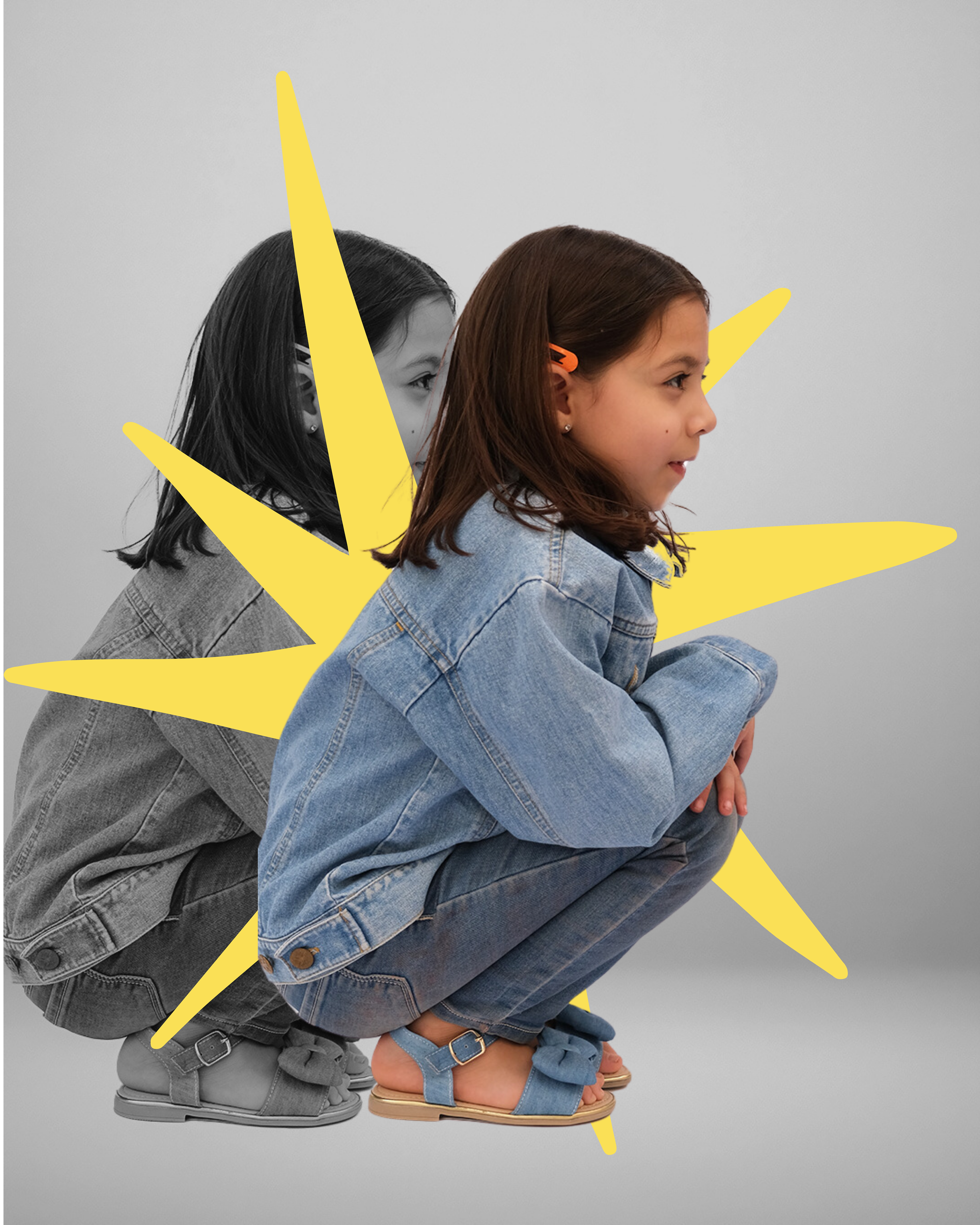 Sandalia Niña 20000 Mezclilla Azul con Moño