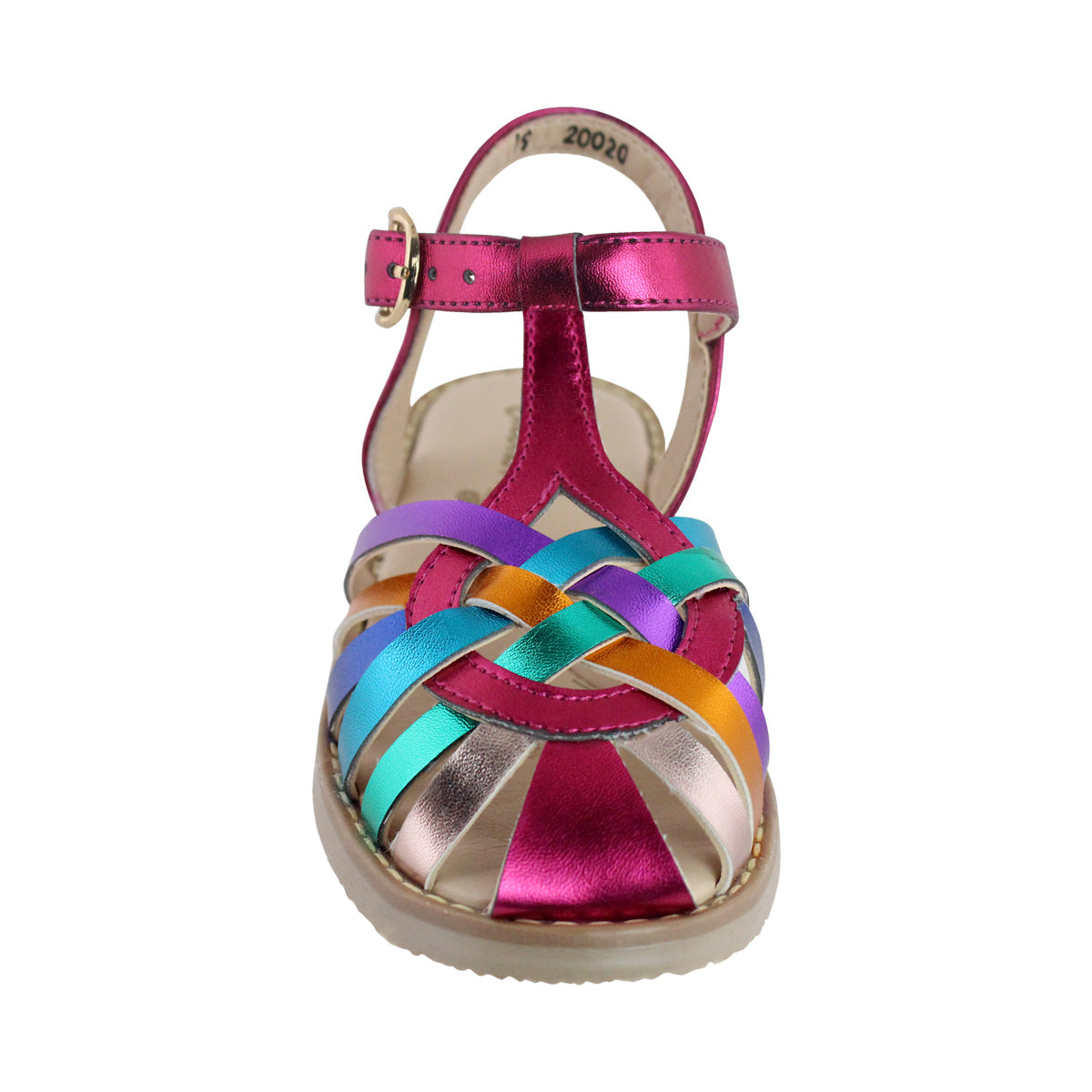 Sandalia Niña 20020 Multicolor Metálico Trenzado