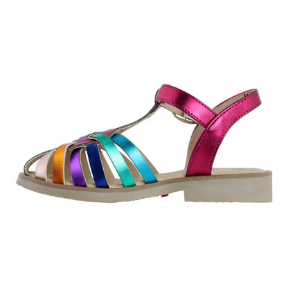 Sandalia Niña 20020 Multicolor Metálico Trenzado
