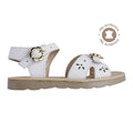 Sandalia Niña 2030 Piel Blanco con Doble Hebilla