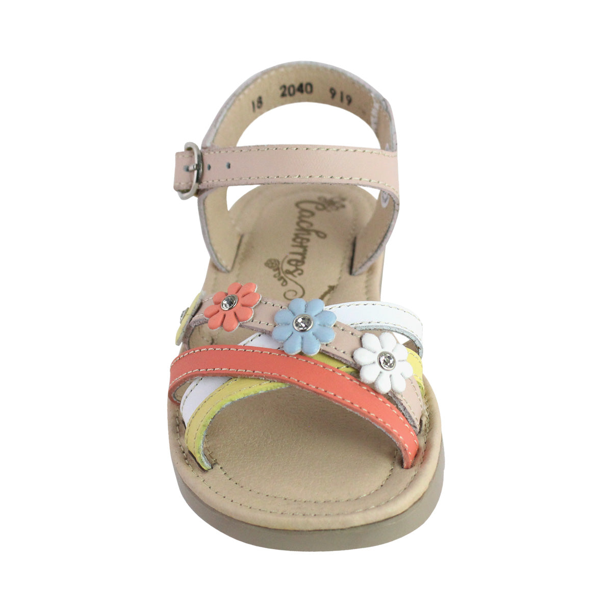 Sandalia Niña 2040 Piel Maquillaje con Flores