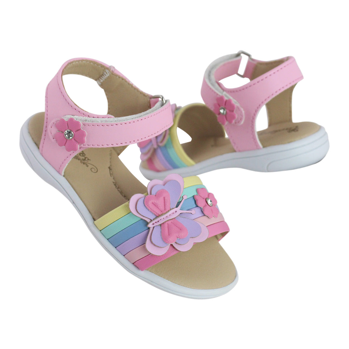 Sandalia Niña 20403 Rosa Pastel con Mariposa