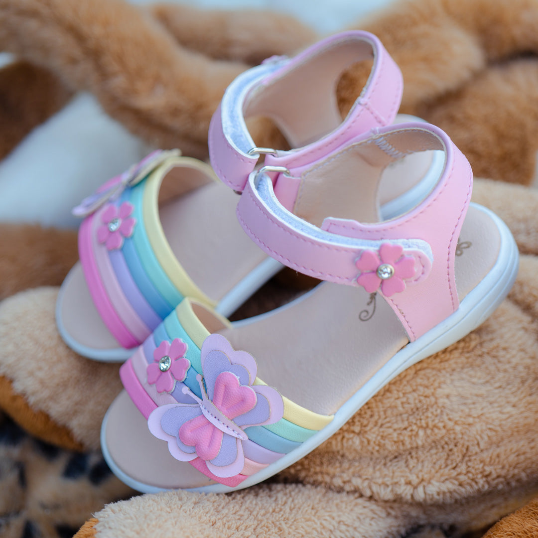 Sandalia Niña 20403 Rosa Pastel con Mariposa