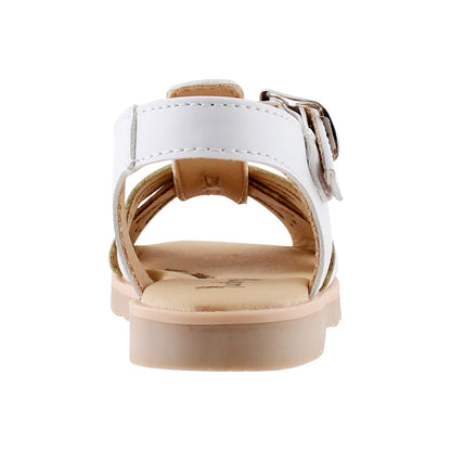 Sandalia Niña 20500 Blanco con hebilla y Perforado