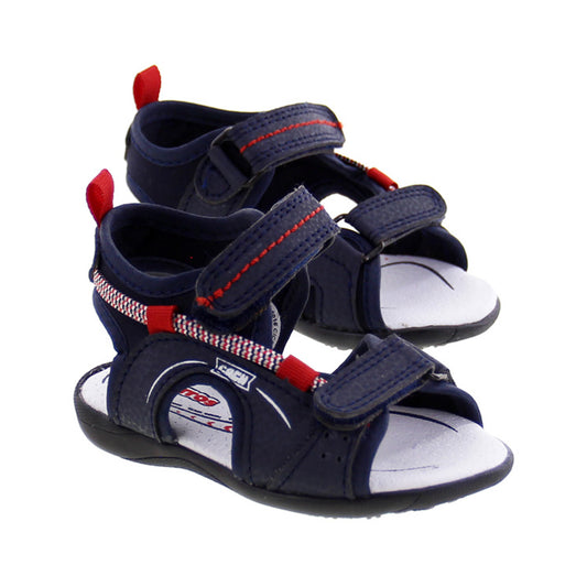 Sandalia Niño 25015 Piel Marino doble Velcro