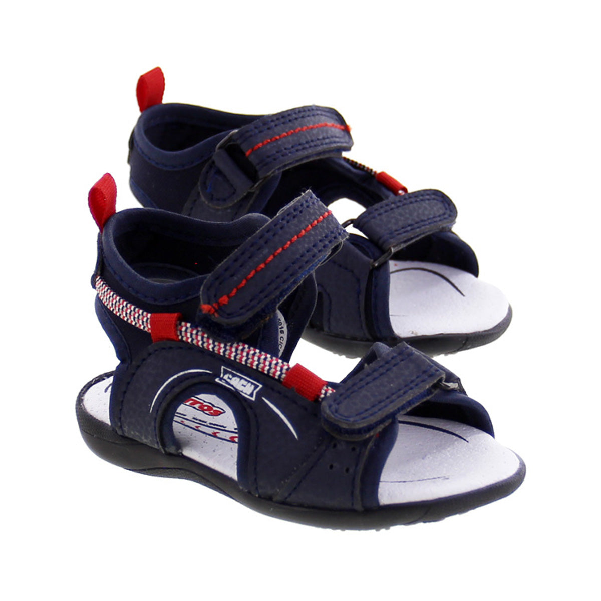 Sandalia Niño 25015 Piel Marino doble Velcro