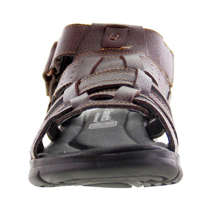 Sandalia Hombre 25055 Piel Café Con Velcro