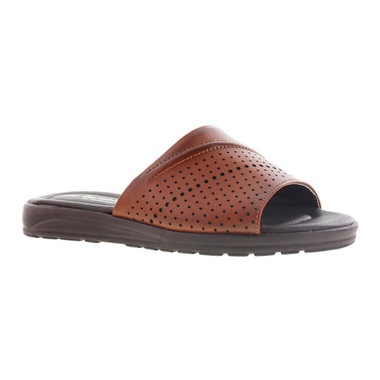 Sandalia Hombre 25070 Piel Café Perforado