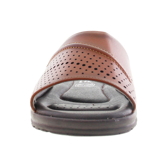 Sandalia Hombre 25070 Piel Café Perforado