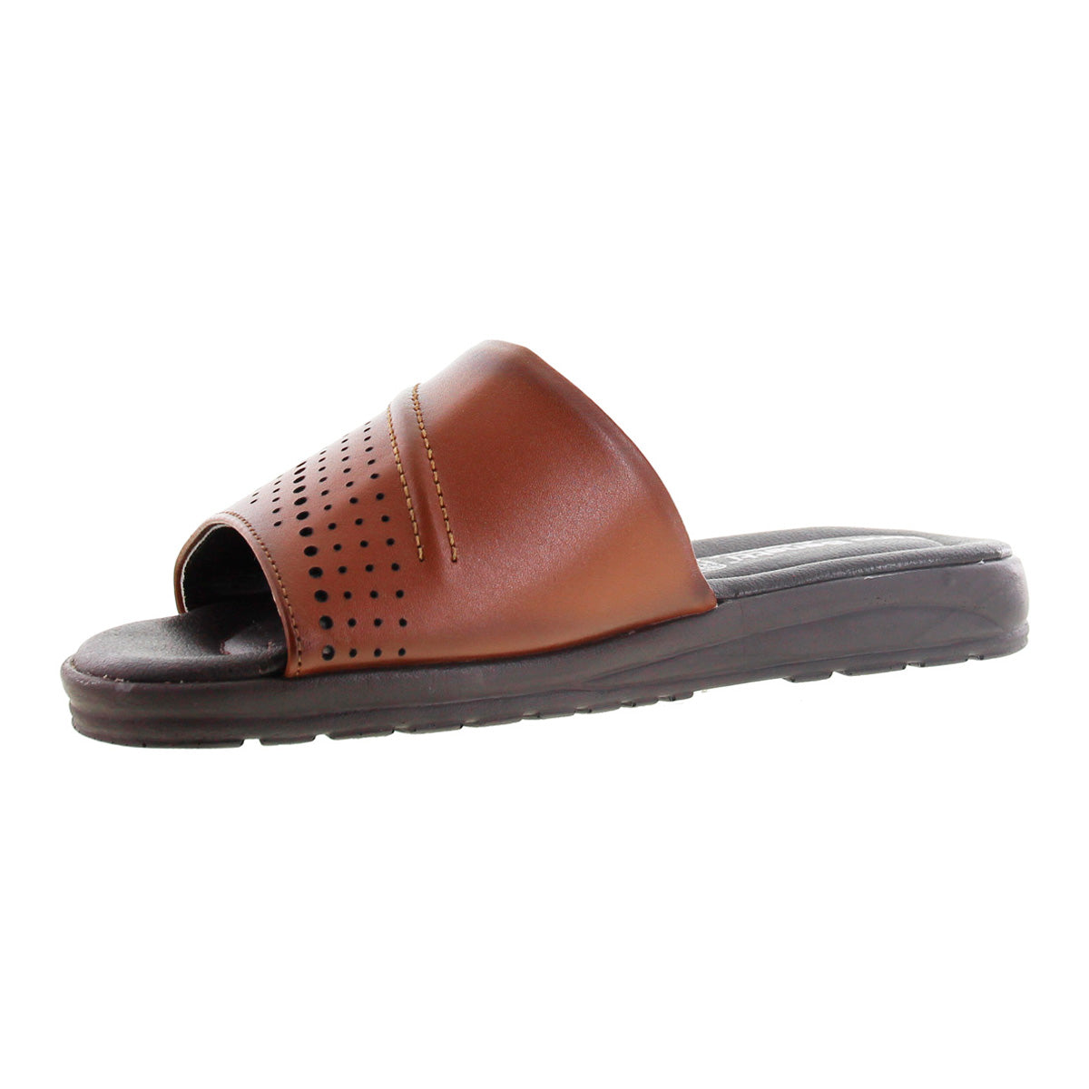 Sandalia Hombre 25070 Piel Café Perforado