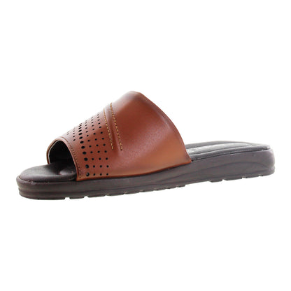 Sandalia Hombre 25070 Piel Café Perforado