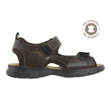 Sandalia niño 2526 piel café doble velcro