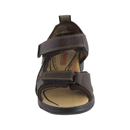Sandalia Niño 2526 Piel Café doble Velcro