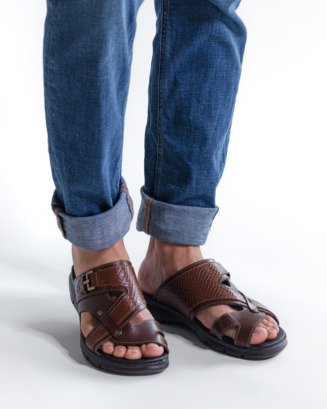 Sandalia Hombre 25400 Piel Café