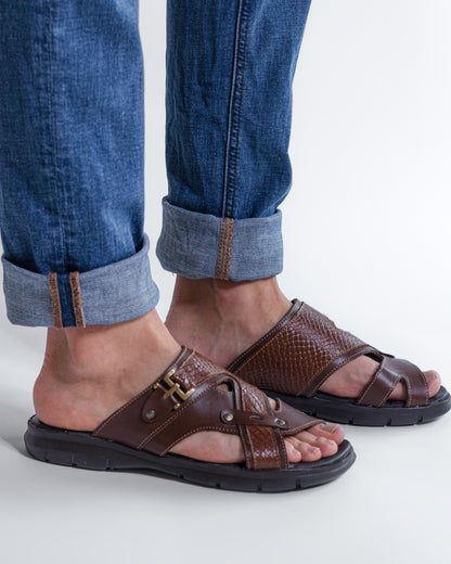 Sandalia Hombre 25400 Piel Café
