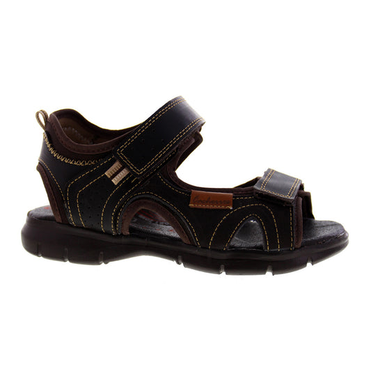 Sandalia Niño 2545 Piel Café con Doble Velcro