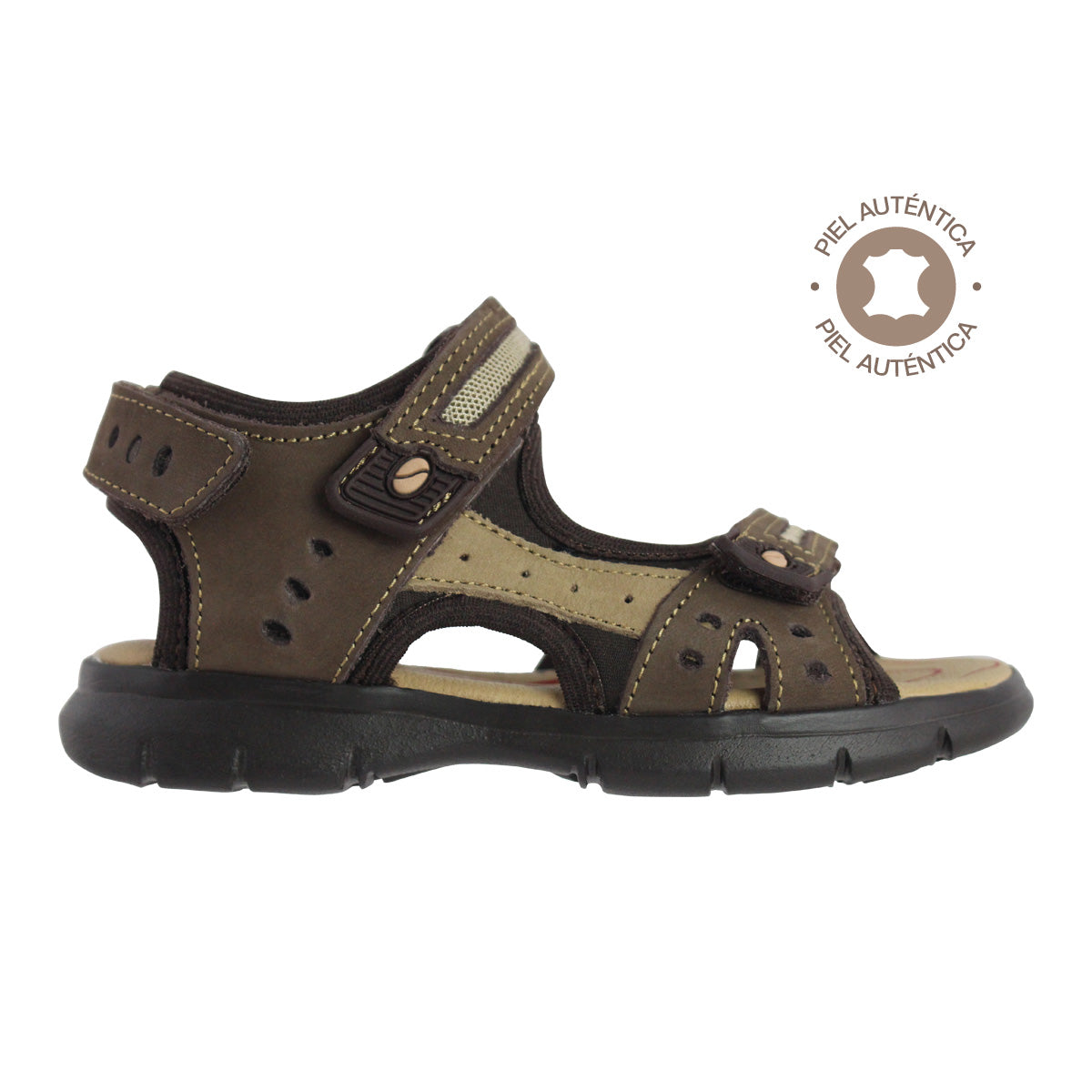 Sandalia Niño 2545 Piel Nuez doble Velcro